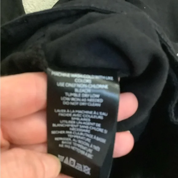 New Free People Sweet Talk Black Wide Leg Chino Pants Cotton & Linen Sz 8 Medium - Picture 10 of 16